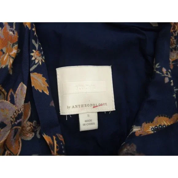 ett:twa Anthropologie Womens Paisley Jumpsuit S Navy Blue Floral Wide Leg - Picture 10 of 11